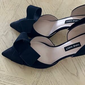 Nine West Blue Heels with Bow Accent